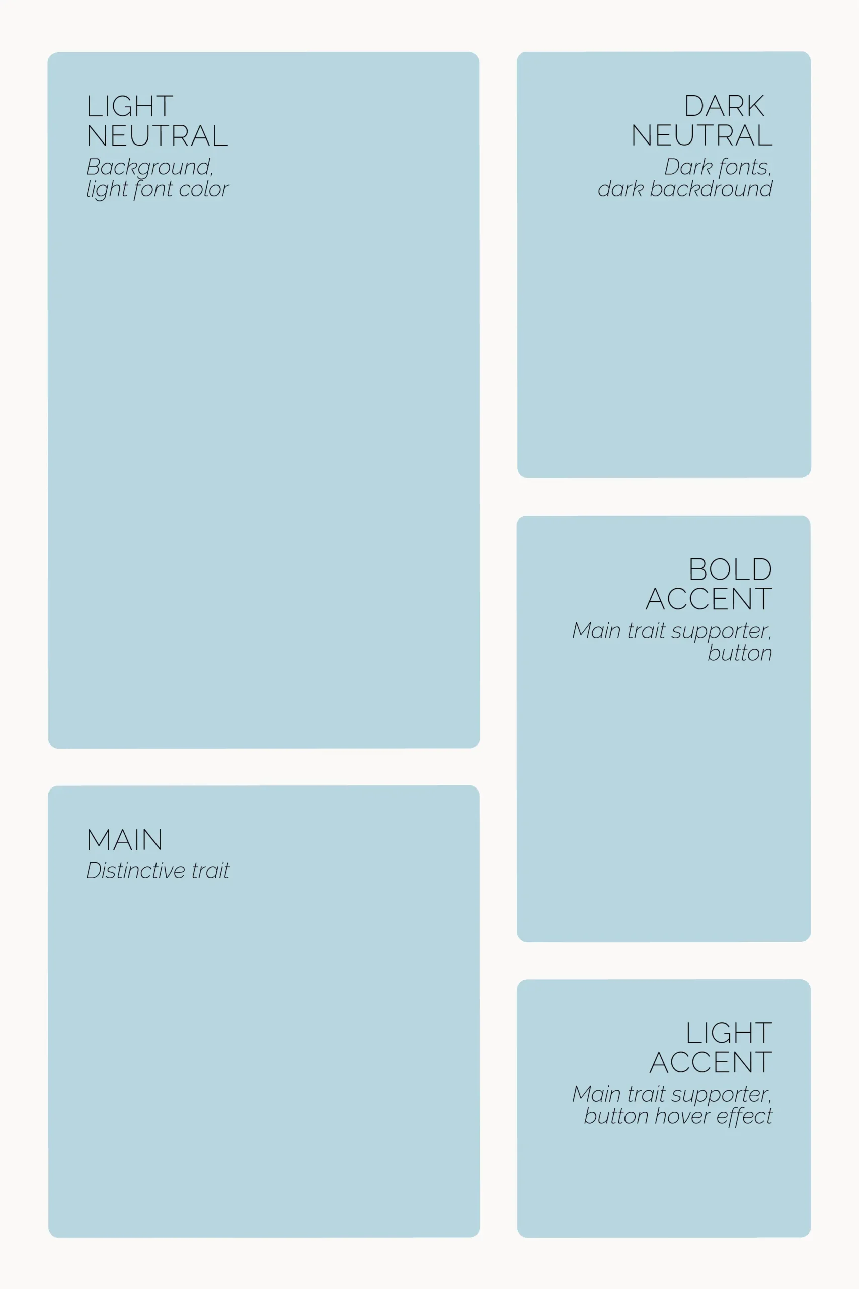 Website Color Palette - colors' roles