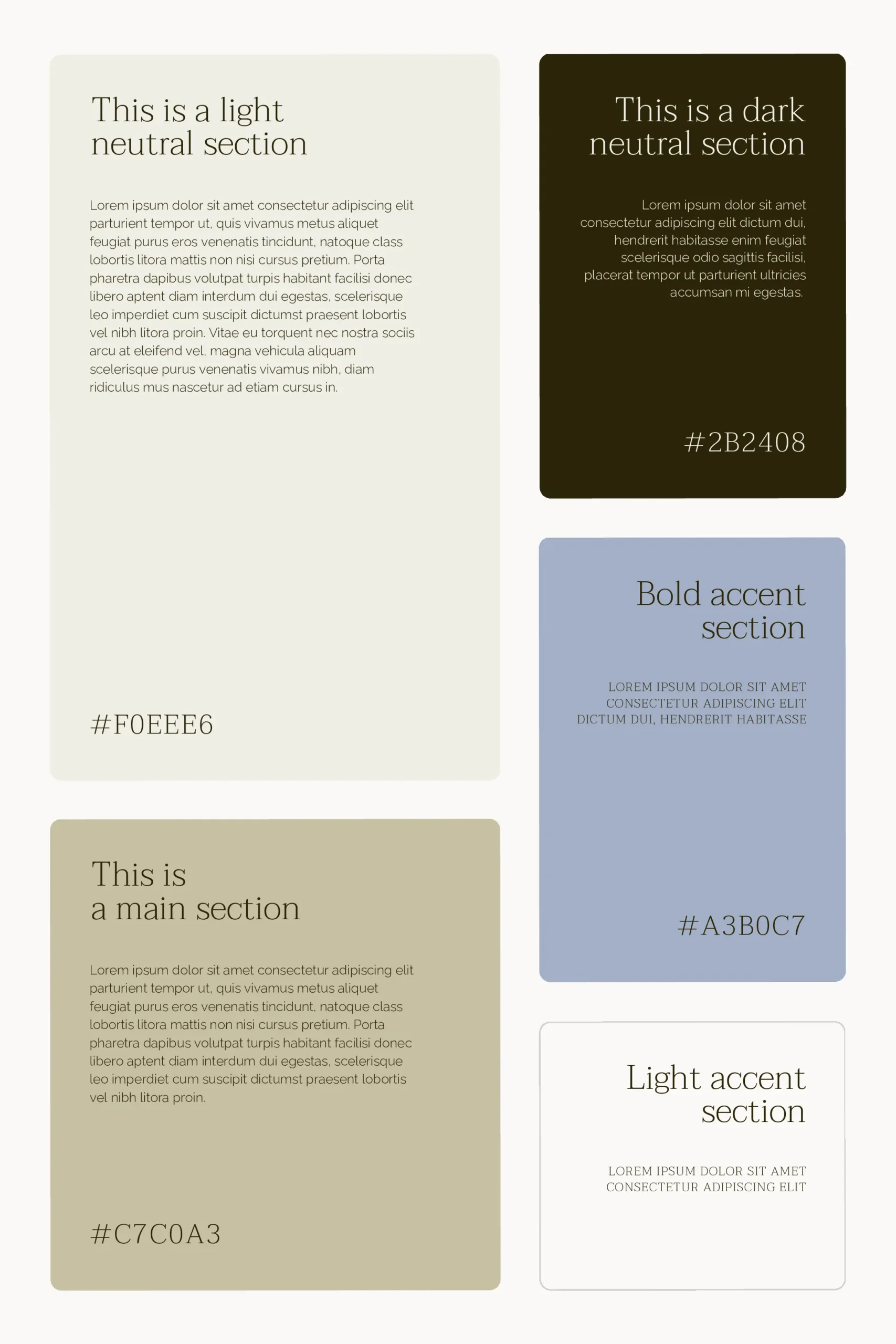 Website Color Palette - 'Dark Accent' color selection