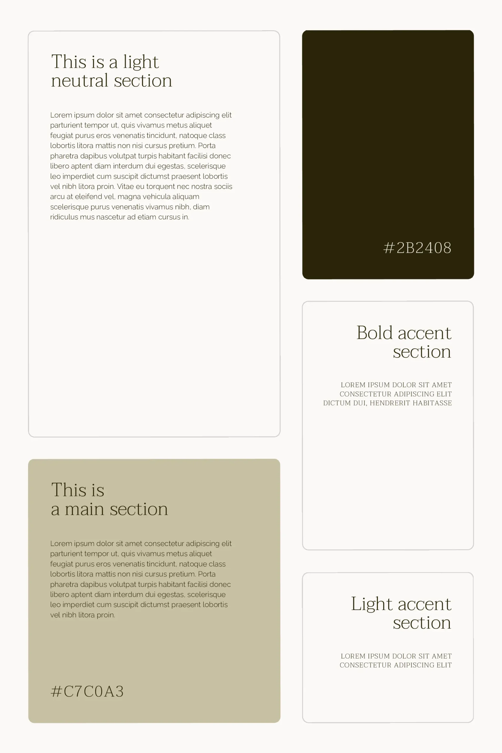 Website Color Palette - 'Dark neutral' color selection